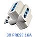 Sl1026a Presa Multipla Adattatore Con Spina 16a + 3 Prese 10a-16a Bivalenti White - Foto miniatura 2