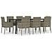 Set Da Pranzo Giardino 9pz Con Cuscini Nero E Grigio Polyrattan - Foto miniatura 2