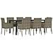 Set Da Pranzo Giardino 9pz Con Cuscini Nero E Grigio Polyrattan - Foto miniatura 3