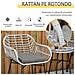 Set Mobili Da Giardino In Rattan Pe Con 2 Sedie E Tavolino Con Ripiano In Vetro, Grigio - Foto miniatura 4