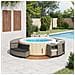 Bordo per Spa Grigio in Polyrattan e Legno Massello di Acacia - Foto miniatura 9