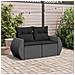 Divano da Giardino con Cuscini a 2 Posti Nero in Polyrattan - Foto miniatura 3