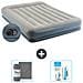 Set Materassino Gonfiabile - 203x152x30 Cm - Grigio - Include Accessori Coordinati - Foto miniatura 1