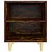 Lusso Casadino -  Comodino Con Gambe In Legno Massello Rovere Fumo 40x35x50cm - Foto miniatura 3