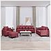 Set di Divani 4 pz con Cuscini Rosso Vino in Tessuto - Foto miniatura 2