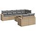 Set Divano da Giardino 9 pz con Cuscini Beige in Polyrattan - Foto miniatura 1