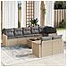 Set Divano da Giardino 9 pz con Cuscini Beige in Polyrattan - Foto miniatura 2