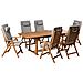 Set Da Pranzo Da Giardino 6 Posti Java Premium Legno D \'acacia Grigio Melange - Foto miniatura 5