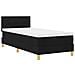 Letto a molle con materasso Nero 100 x 200 cm Tessuto - Foto miniatura 1