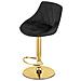 Sgabello girevole DAKA - Velluto nero con base dorata x 2 - Foto miniatura 8