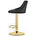 Sgabello girevole DAKA - Velluto nero con base dorata x 2 - Foto miniatura 4