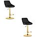 Sgabello girevole DAKA - Velluto nero con base dorata x 2 - Foto miniatura 1