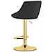 Sgabello girevole DAKA - Velluto nero con base dorata x 2 - Foto miniatura 6
