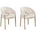 Set Di 2 Sedie Da Pranzo Zane Tessuto Beige Chiaro - Foto miniatura 2