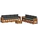 Set divani 9 pcs Naturale e Antracite Legno di Acacia Massello - Foto miniatura 3