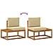 Set di divani da esterno con cuscino 2 pcs Naturale - Foto miniatura 7