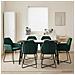 Sedie da pranzo 4 pcs Velluto (V) Verde Scuro 55 x 50 x 84 cm - Foto miniatura 2