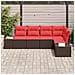 Set Divano da Giardino 5 pz Marrone e Rosso polyrattan - Foto miniatura 8
