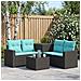 Set di divani 6 pz Nero e Blu Rattan sintetico e Acciaio - Foto miniatura 4