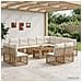 Set Divano da Giardino 13 pz Naturale e Bianco Crema polyrattan - Foto miniatura 2