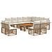 Set Divano da Giardino 13 pz Naturale e Bianco Crema polyrattan - Foto miniatura 1