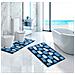 Tappeto Da Bagno Antiscivolo Disegno Stone Colore Azzurro 65x130 Azzurro - Foto miniatura 1