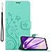 Custodia Compatibile Con Xiaomi Redmi Note 8 In Turchese Fiore - Coperchio Protettivo In Design Floreale Con Chiusura Magnetica, Funzione Stand E Slot Per Carte - Foto miniatura 1