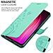 Custodia Compatibile Con Xiaomi Redmi Note 8 In Turchese Fiore - Coperchio Protettivo In Design Floreale Con Chiusura Magnetica, Funzione Stand E Slot Per Carte - Foto miniatura 5