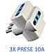 Sl1025a Presa Multipla Adattatore Con Spina 10a + 3 Prese 10a White - Foto miniatura 2
