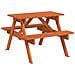 Tavolo Da Picnic Per 4 Bambini Con Foro Ombrellone Legno Abete - Foto miniatura 2