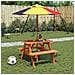 Tavolo Da Picnic Per 4 Bambini Con Foro Ombrellone Legno Abete - Foto miniatura 3