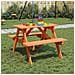 Tavolo Da Picnic Per 4 Bambini Con Foro Ombrellone Legno Abete - Foto miniatura 1