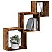 Mensole Cubo Parete Legno Antico 68x15x68 Cm Legno Multistrato - Foto miniatura 1