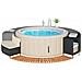Bordo per Spa Nero in Polyrattan e Legno Massello di Acacia - Foto miniatura 6
