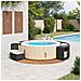Bordo per Spa Nero in Polyrattan e Legno Massello di Acacia - Foto miniatura 8