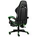 Lusso Casadino -  Sedia Da Gaming Con Poggiapiedi Nero E Verde In Similpelle - Foto miniatura 3