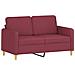 Set di Divani 4 pz con Cuscini Rosso Vino in Tessuto - Foto miniatura 4