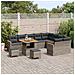 Set Divano Giardino 12 Pezzi con Cuscini Grigio Polyrattan Acacia,  Set da Pranzo Giardino 3 Pezzi con Cuscini Grigio Polyrattan Acacia - Foto miniatura 3