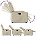Poltrona Alzapersona Reclinabile Crema in Similpelle - Foto miniatura 7