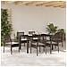 Set da Pranzo da Giardino 7 Pezzi con Cuscini in Rattan Sintetico Marrone - Foto miniatura 4