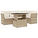Set Divano da Giardino 6 pz con Cuscini Beige in Polyrattan - Foto miniatura 1