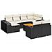 Set Divani da Giardino 11 pz con Cuscini in Polyrattan Nero - Foto miniatura 1