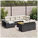 Set Divani da Giardino 11 pz con Cuscini in Polyrattan Nero - Foto miniatura 2