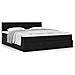 Struttura Letto Pouf con Materasso Nero 200x200 cm in Velluto - Foto miniatura 4