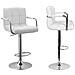 Set Di 2 Sgabelli Da Bar Bianchi Con Braccioli Mike - Foto miniatura 4