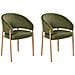 Set Di 2 Sedie Da Pranzo Zane Tessuto Verde - Foto miniatura 2