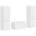Set mobile TV 5 pcs Bianco Lucido Legno multistrato - Foto miniatura 1