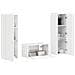 Set mobile TV 5 pcs Bianco Lucido Legno multistrato - Foto miniatura 3