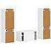 Set mobile TV 5 pcs Bianco Lucido Legno multistrato - Foto miniatura 9