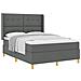 Letto a molle con materasso Grigio scuro 160 x 200 cm Tessuto - Foto miniatura 1